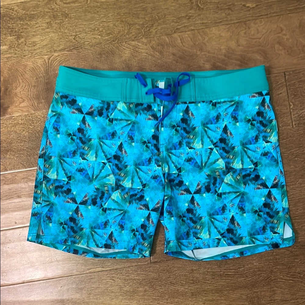 Prana Vibrant Blue Geometric Swim Shorts